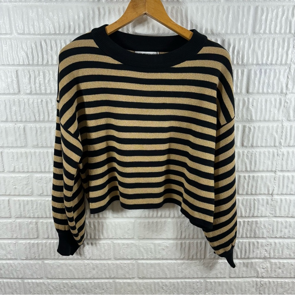 Beach Riot Ava Sweater Taupe Black Gold‎ Medium
